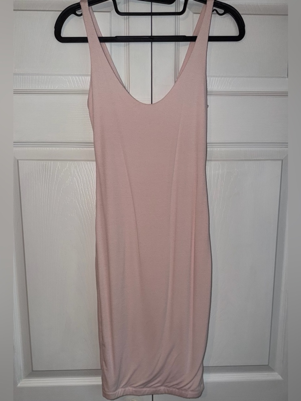 Naked Wardrobe Baby Pink Scoop Neck Bodycon Dress